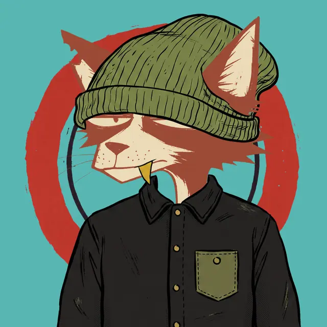 Broker #1976, a screenprinted alley cat.