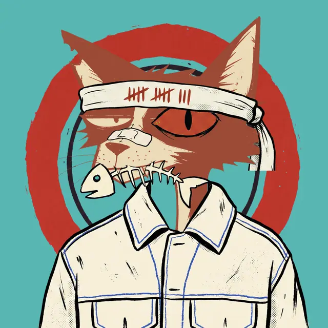 Broker #1979, a screenprinted alley cat.