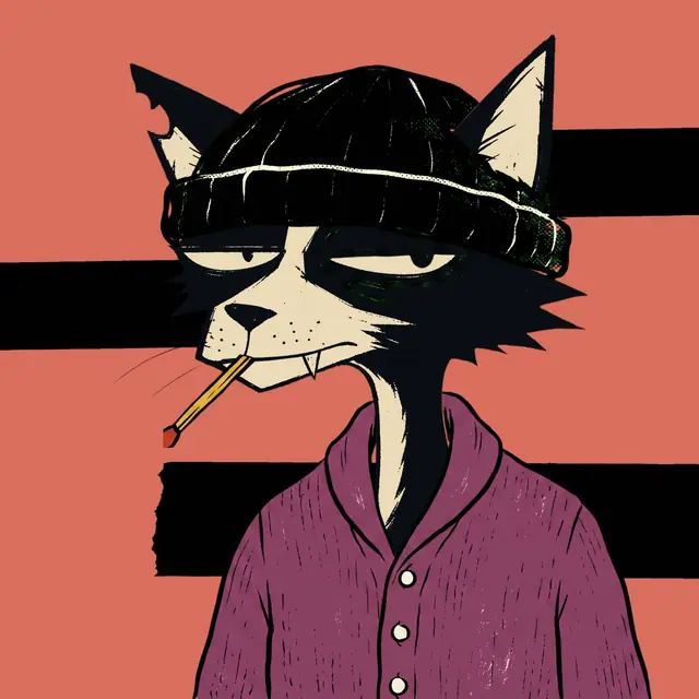Broker #0198, a screenprinted alley cat.