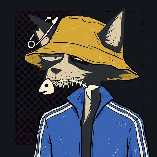 Broker #0002, a screenprinted alley cat.