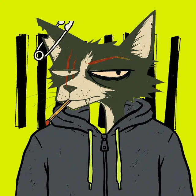 Broker #0020, a screenprinted alley cat.