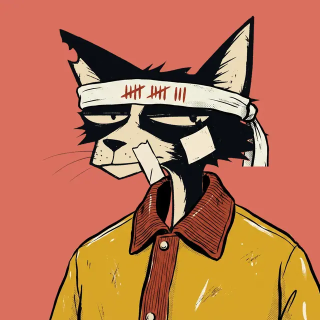 Broker #2003, a screenprinted alley cat.