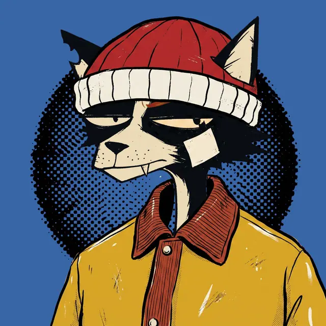 Broker #0201, a screenprinted alley cat.