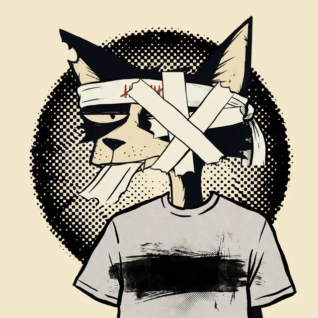 Broker #2017, a screenprinted alley cat.