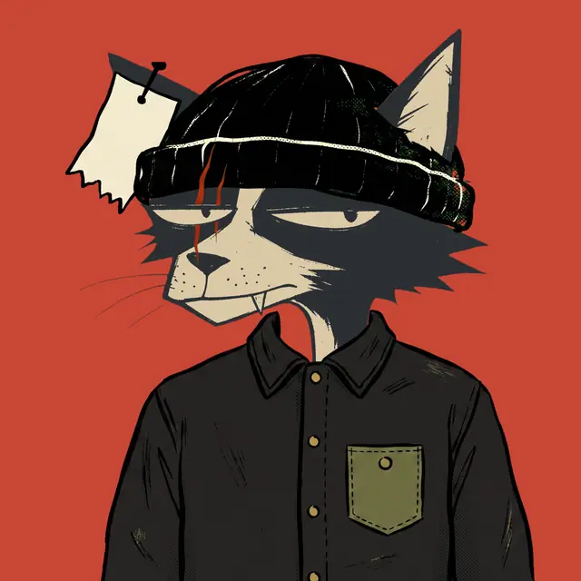 Broker #2035, a screenprinted alley cat.
