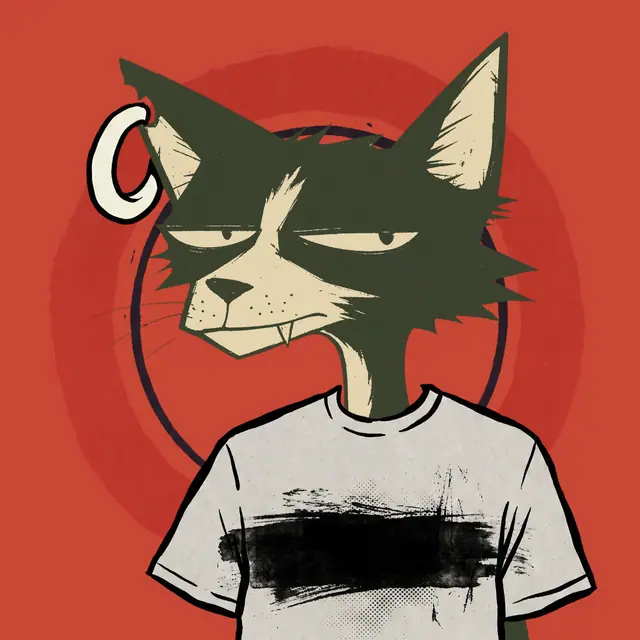 Broker #2036, a screenprinted alley cat.