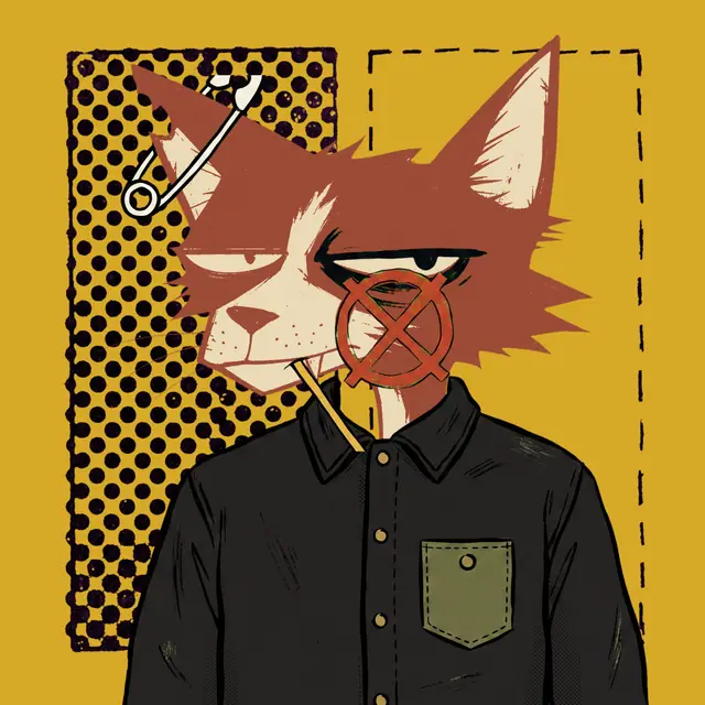 Broker #2038, a screenprinted alley cat.