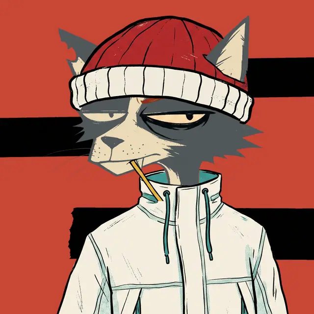 Broker #2044, a screenprinted alley cat.
