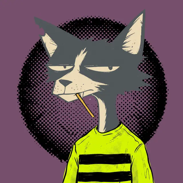 Broker #2045, a screenprinted alley cat.