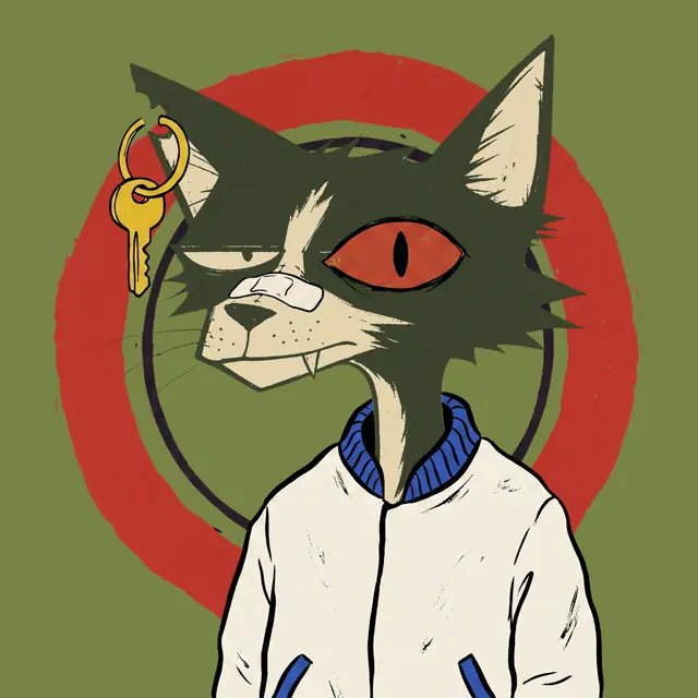 Broker #2047, a screenprinted alley cat.