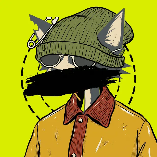 Broker #2053, a screenprinted alley cat.