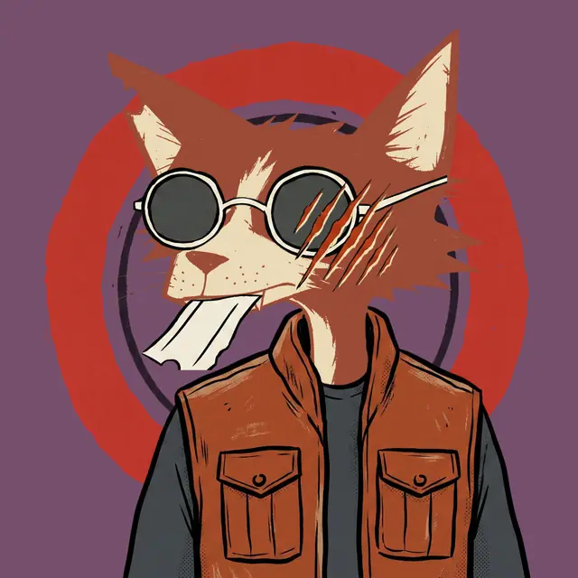 Broker #2054, a screenprinted alley cat.