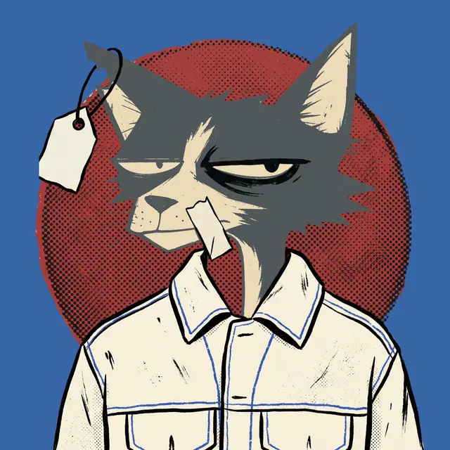 Broker #2055, a screenprinted alley cat.