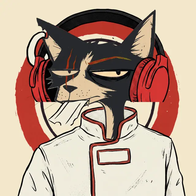 Broker #2062, a screenprinted alley cat.
