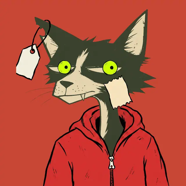 Broker #2064, a screenprinted alley cat.