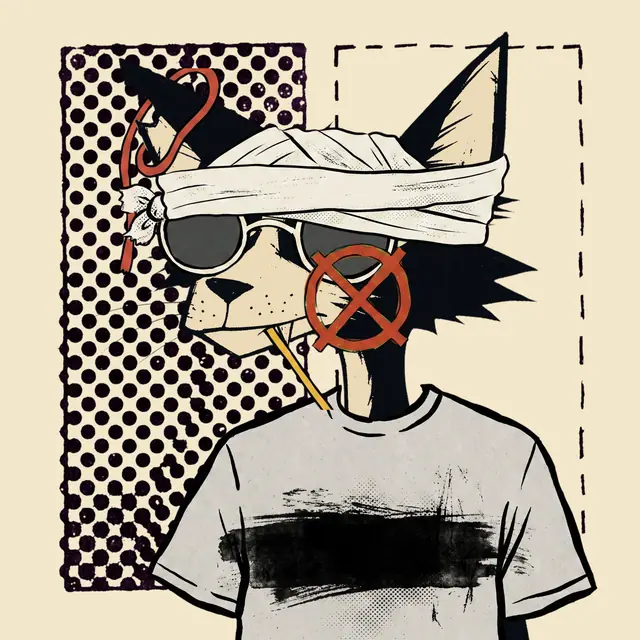 Broker #2065, a screenprinted alley cat.