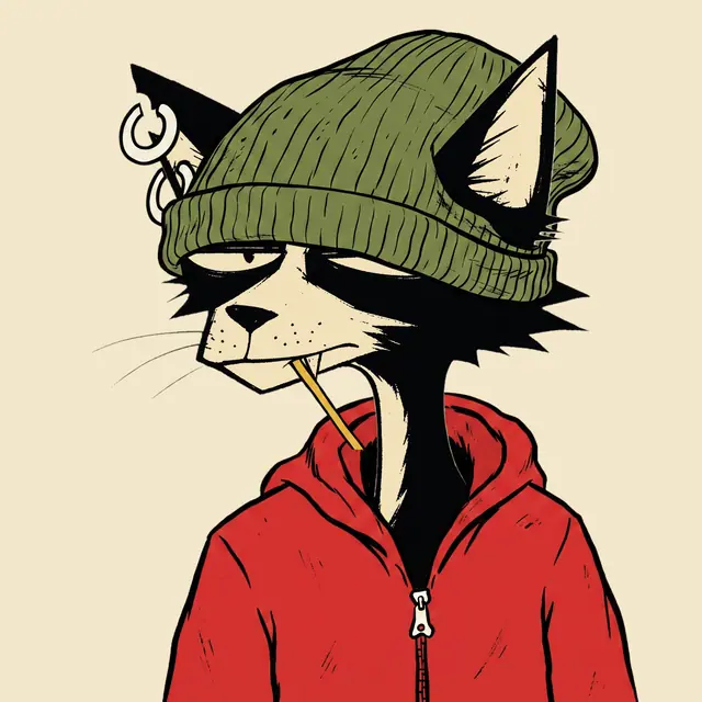 Broker #2071, a screenprinted alley cat.