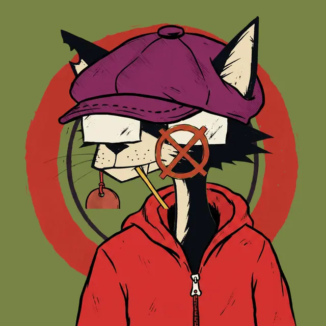 Broker #2085, a screenprinted alley cat.