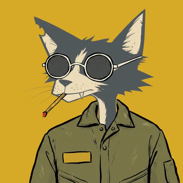 Broker #2091, a screenprinted alley cat.