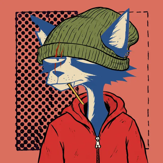 Broker #2092, a screenprinted alley cat.