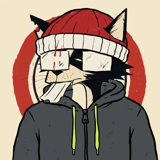 Broker #2094, a screenprinted alley cat.