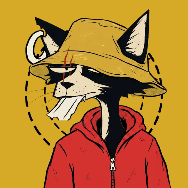 Broker #2098, a screenprinted alley cat.