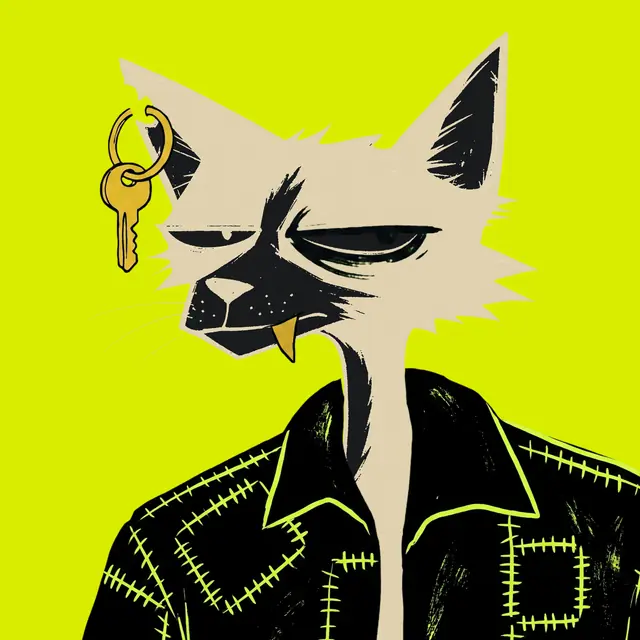 Broker #0021, a screenprinted alley cat.