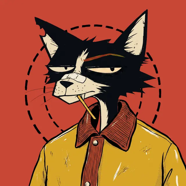 Broker #2103, a screenprinted alley cat.