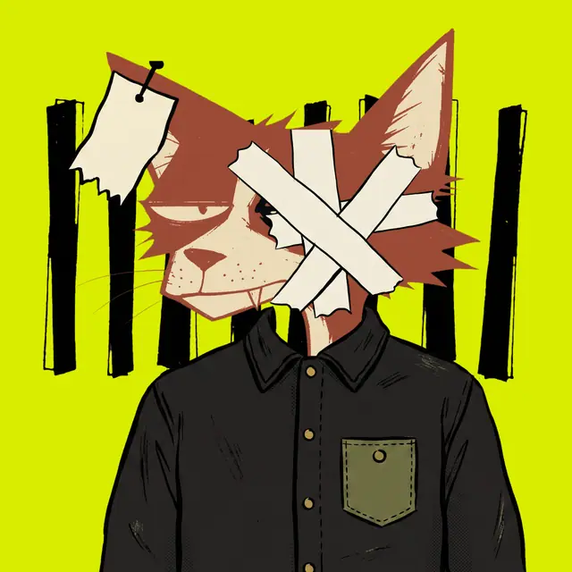 Broker #2107, a screenprinted alley cat.