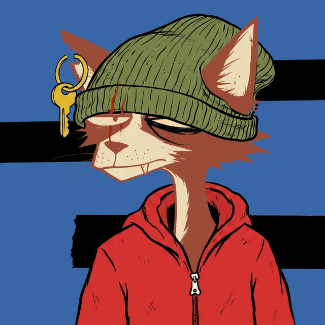 Broker #0212, a screenprinted alley cat.