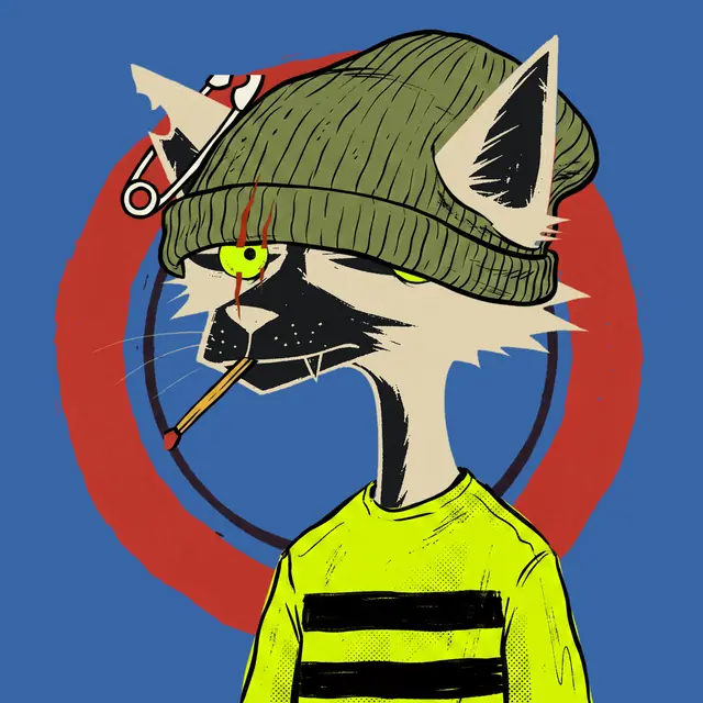 Broker #0213, a screenprinted alley cat.