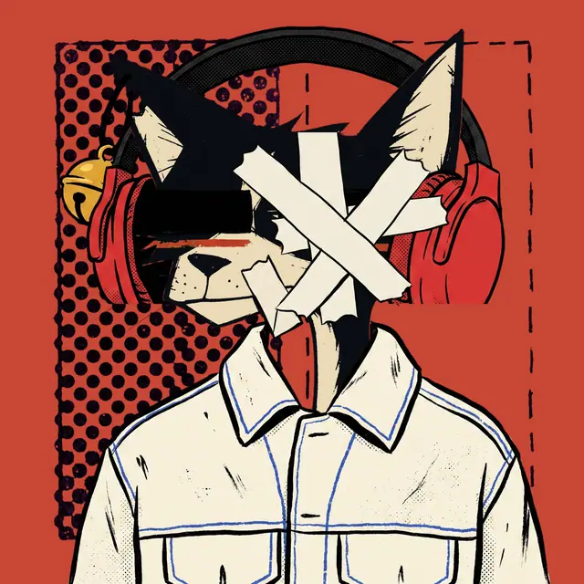 Broker #2132, a screenprinted alley cat.