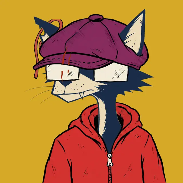 Broker #2136, a screenprinted alley cat.