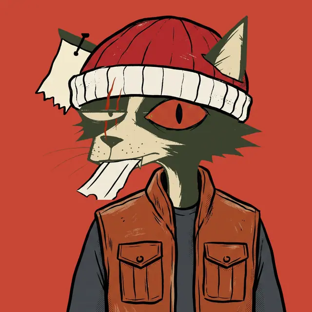 Broker #2139, a screenprinted alley cat.