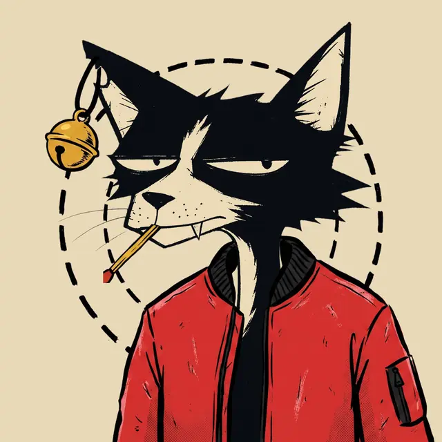 Broker #2154, a screenprinted alley cat.