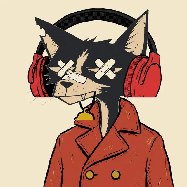 Broker #2155, a screenprinted alley cat.