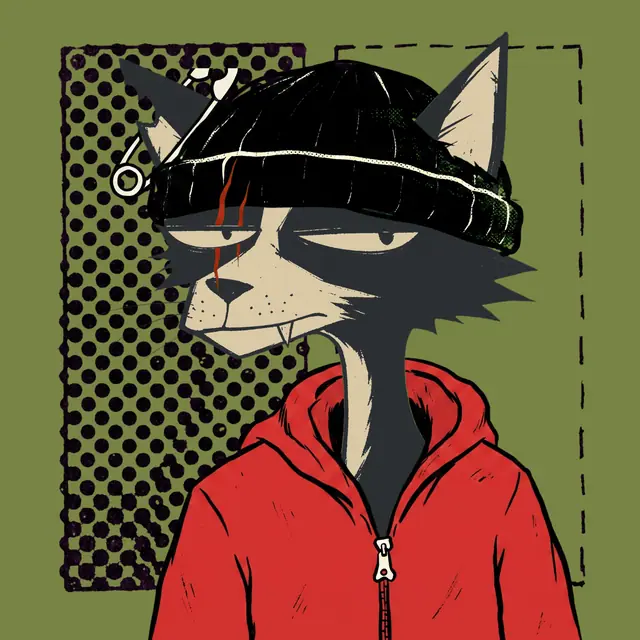 Broker #2158, a screenprinted alley cat.