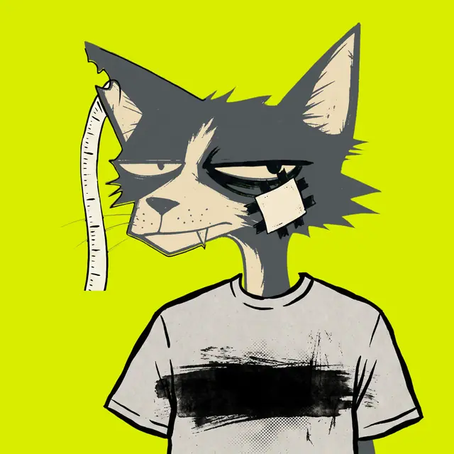 Broker #2165, a screenprinted alley cat.