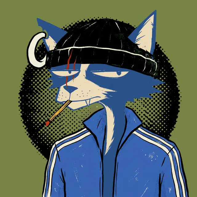Broker #2167, a screenprinted alley cat.