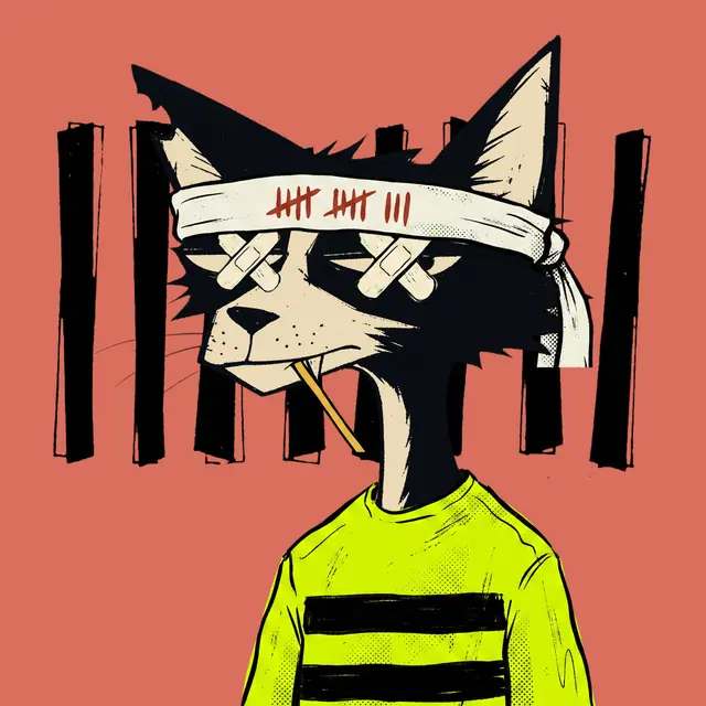 Broker #2170, a screenprinted alley cat.