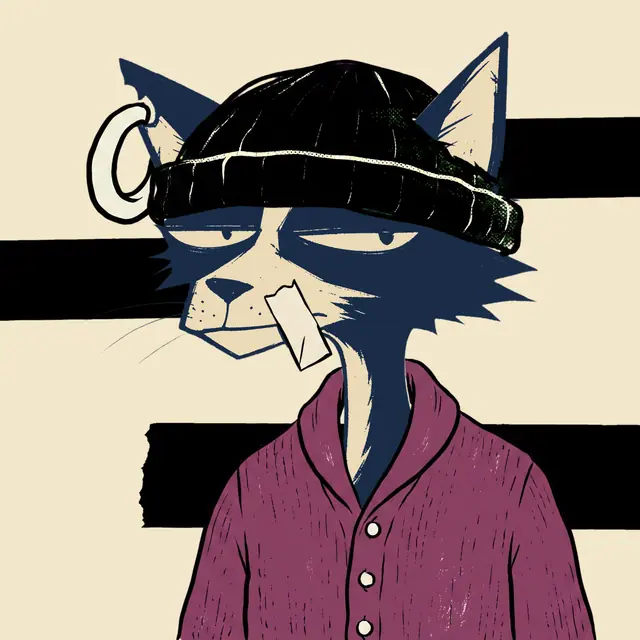 Broker #2172, a screenprinted alley cat.