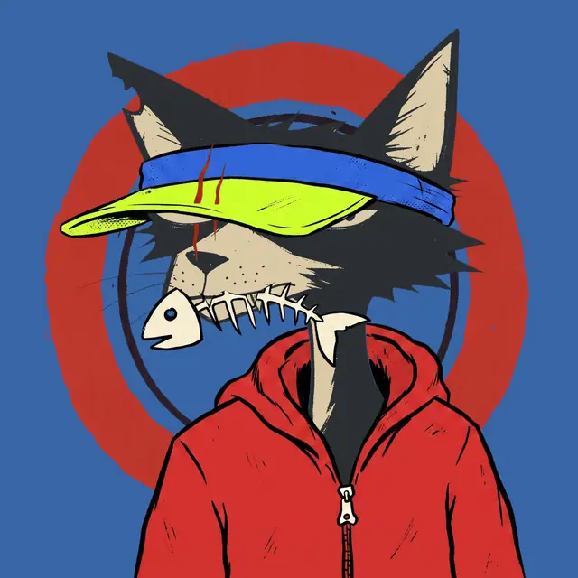 Broker #2195, a screenprinted alley cat.