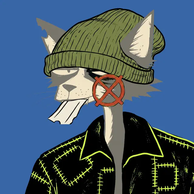 Broker #2199, a screenprinted alley cat.