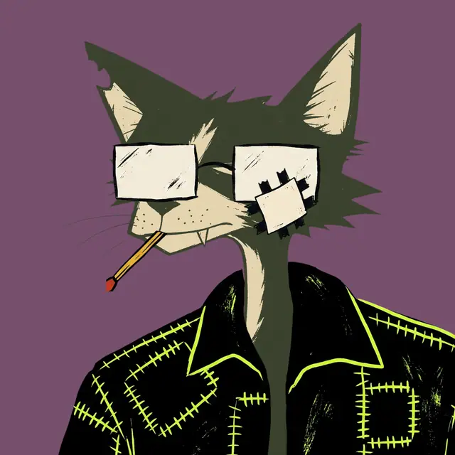 Broker #2203, a screenprinted alley cat.