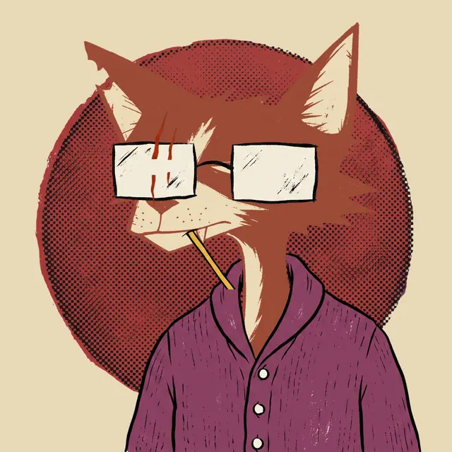 Broker #2204, a screenprinted alley cat.