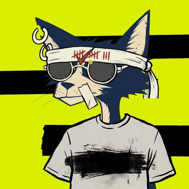Broker #2206, a screenprinted alley cat.