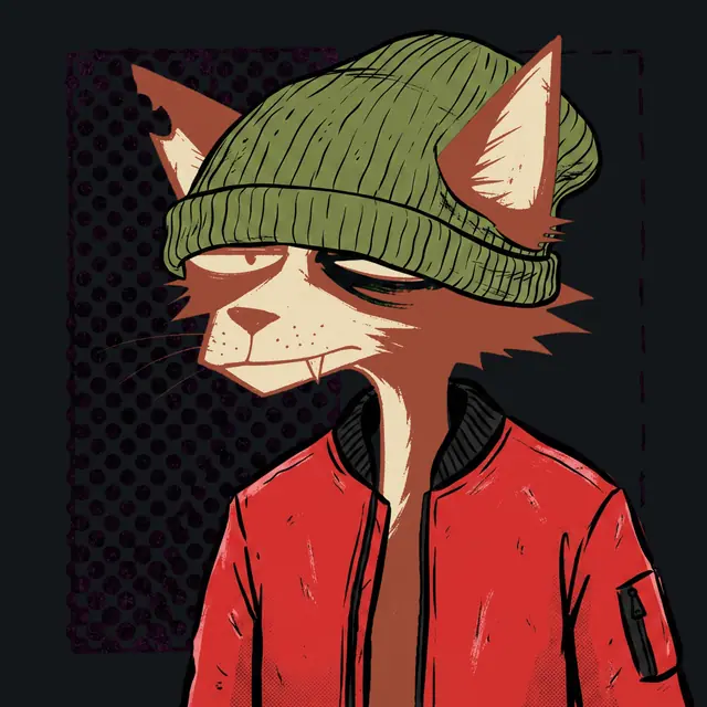 Broker #2215, a screenprinted alley cat.