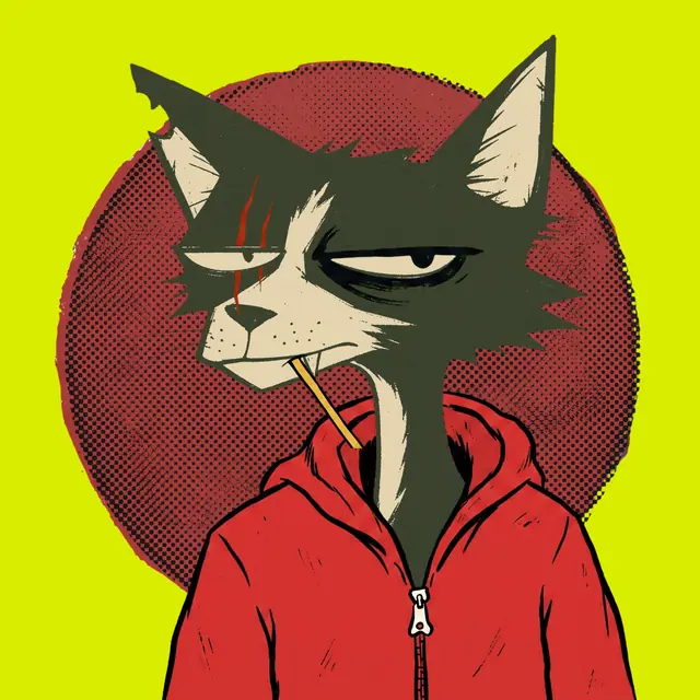 Broker #0223, a screenprinted alley cat.