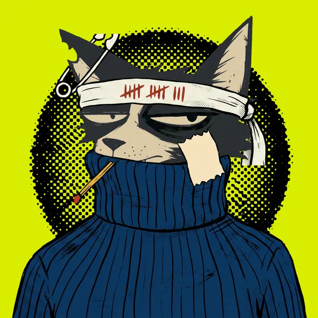 Broker #0023, a screenprinted alley cat.