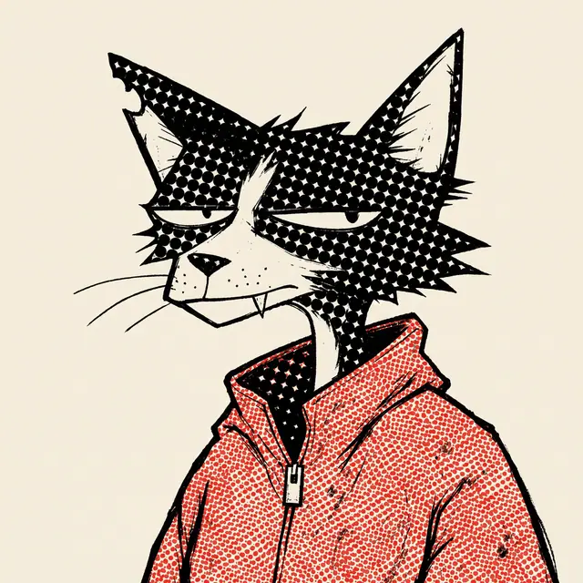 Broker #0245, a screenprinted alley cat.